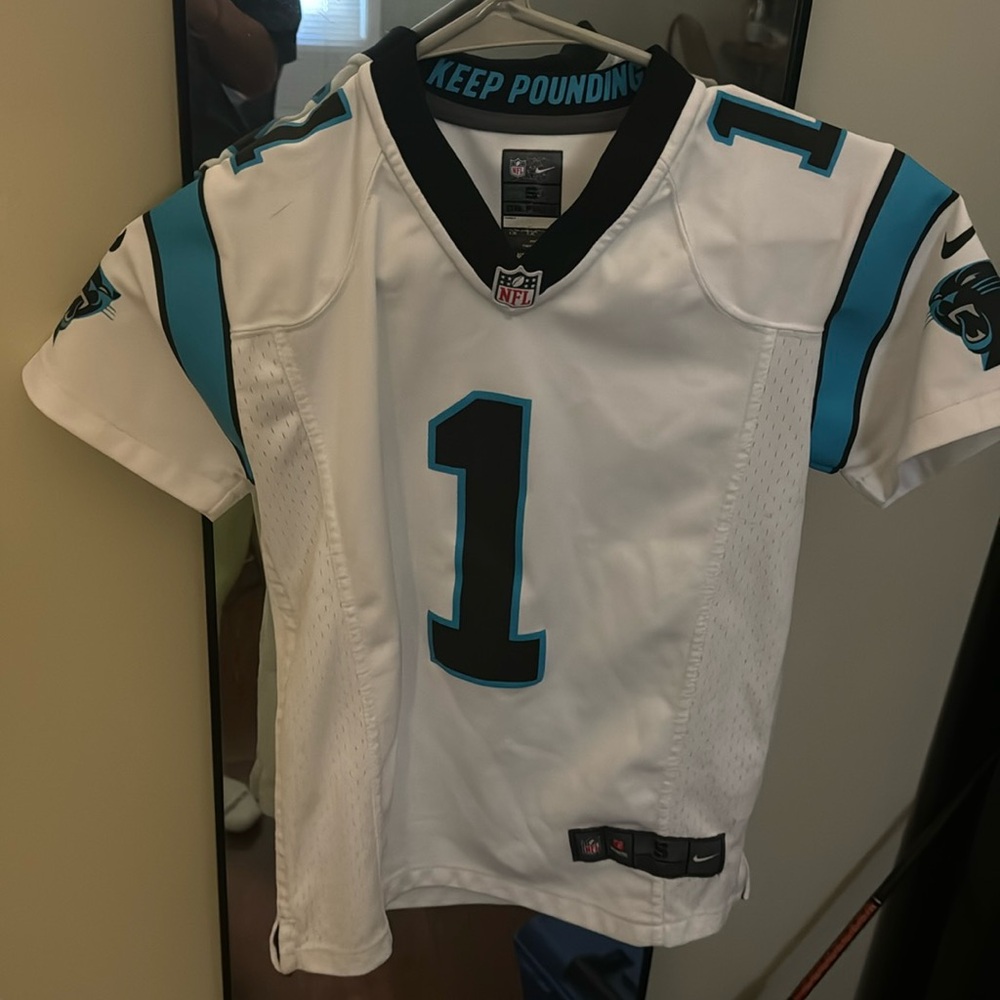 Official Panthers NFL Jersey. Great jersey just too small for me.